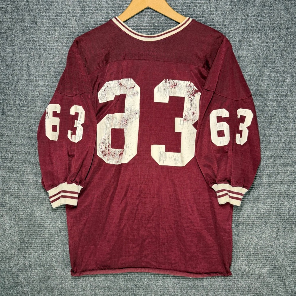 Vintage C&S Sporting Goods Durene Football Jersey Burgundy Reversed 63 Size 44